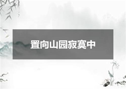 置向山园寂寞中