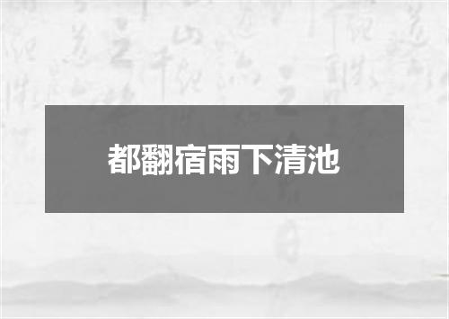 都翻宿雨下清池