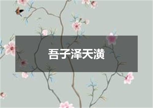 吾子泽天潢