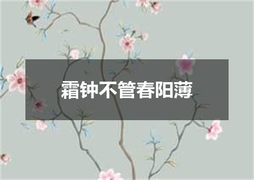 霜钟不管春阳薄