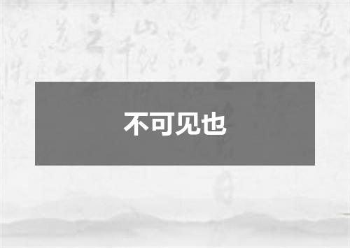 不可见也