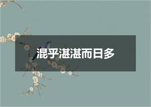 混乎湛湛而日多