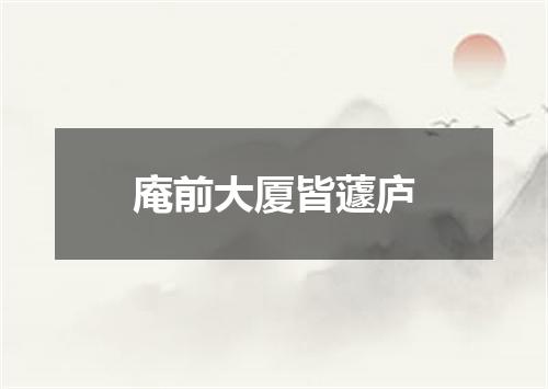 庵前大厦皆蘧庐