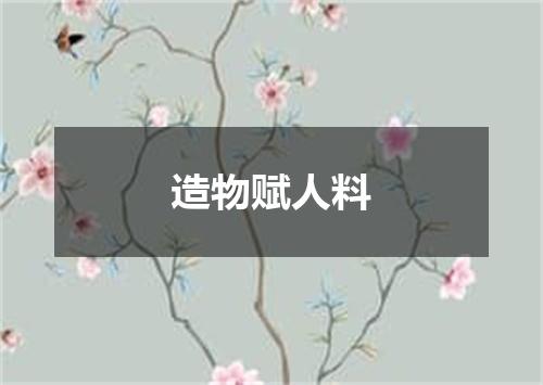 造物赋人料