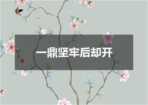 一鼎坚牢后却开
