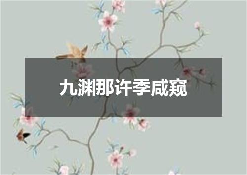 九渊那许季咸窥