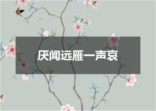 厌闻远雁一声哀