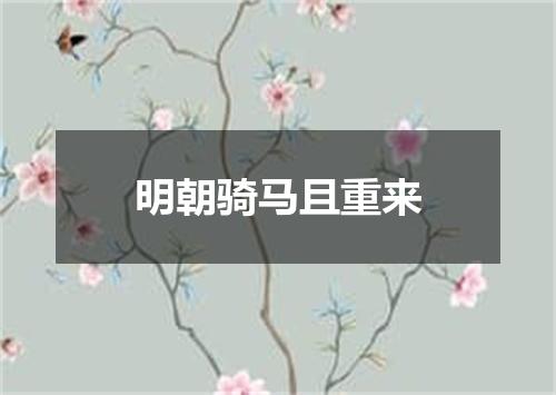 明朝骑马且重来