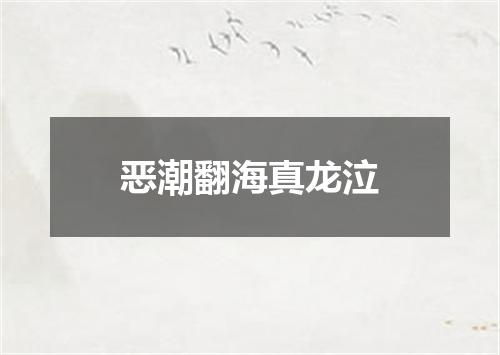 恶潮翻海真龙泣