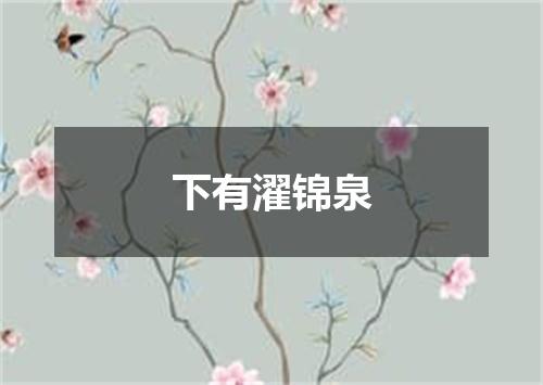 下有濯锦泉