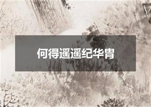 何得遥遥纪华胄
