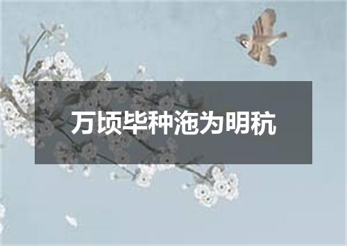 万顷毕种沲为明秔