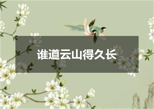 谁道云山得久长