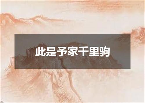 此是予家千里驹