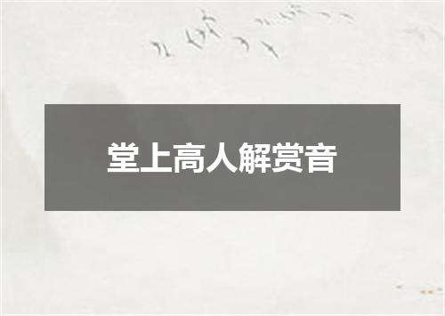 堂上高人解赏音
