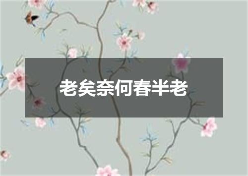 老矣奈何春半老