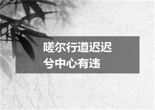 嗟尔行道迟迟兮中心有违
