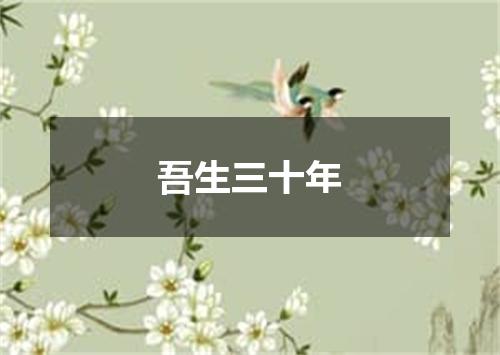 吾生三十年