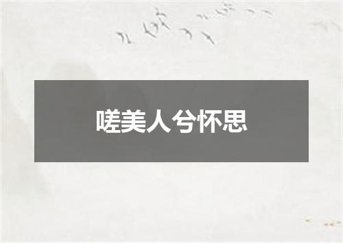 嗟美人兮怀思