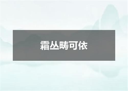 霜丛畴可依