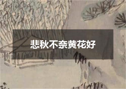 悲秋不奈黄花好
