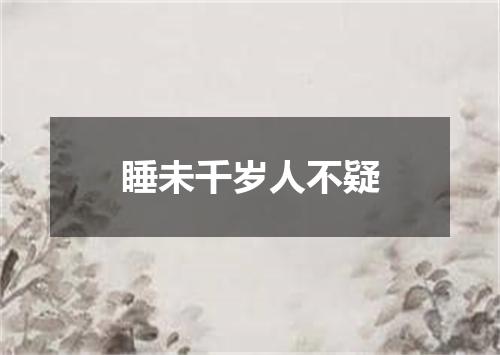 睡未千岁人不疑