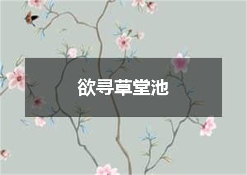 欲寻草堂池
