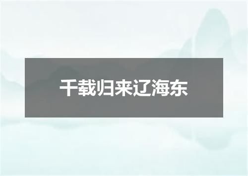 千载归来辽海东