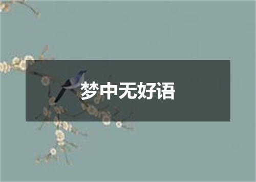 梦中无好语