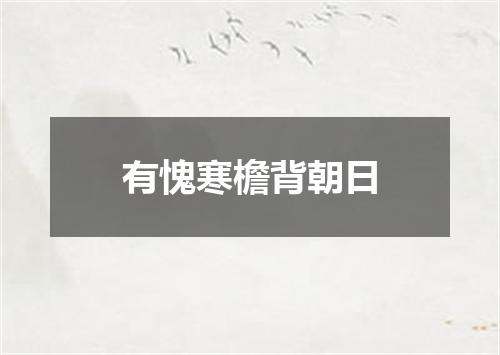 有愧寒檐背朝日