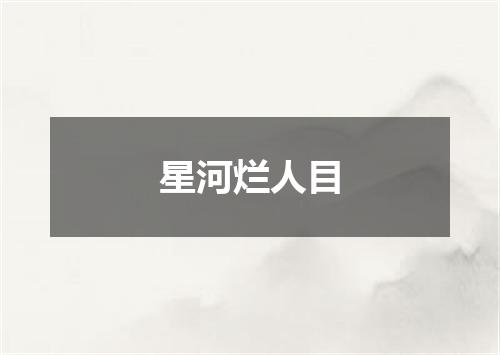 星河烂人目