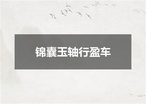 锦囊玉轴行盈车