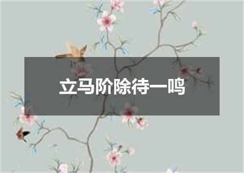 立马阶除待一鸣