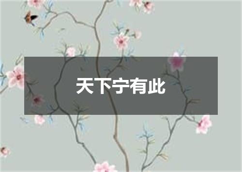 天下宁有此
