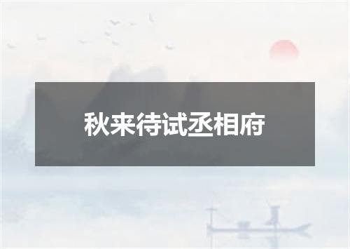 秋来待试丞相府