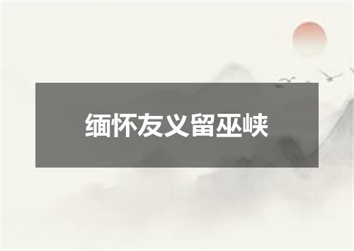 缅怀友义留巫峡