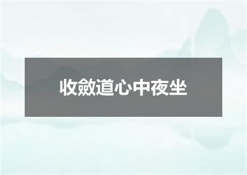 收斂道心中夜坐