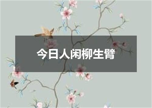 今日人闲柳生臂