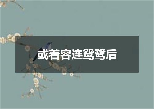 或着容连鸳鹭后