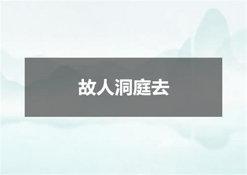 故人洞庭去