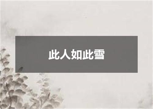 此人如此雪