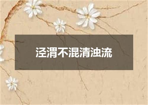 泾渭不混清浊流