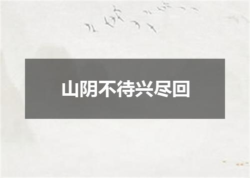 山阴不待兴尽回