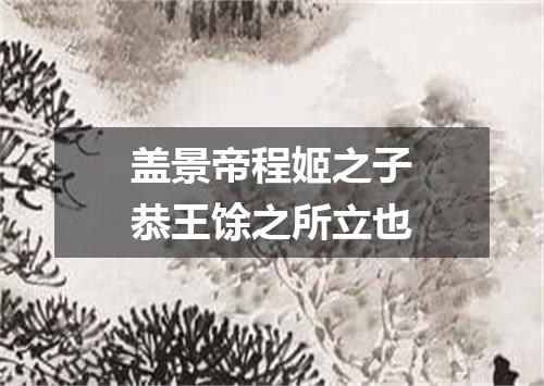 盖景帝程姬之子恭王馀之所立也