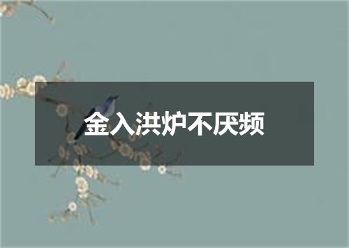 金入洪炉不厌频