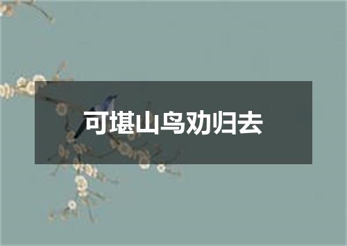 可堪山鸟劝归去