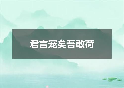 君言宠矣吾敢荷