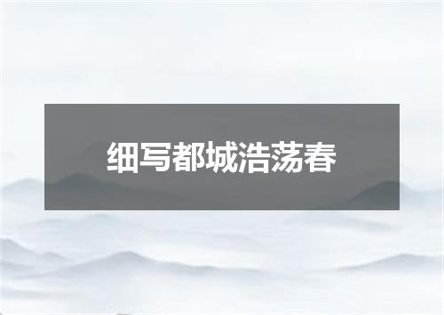 细写都城浩荡春