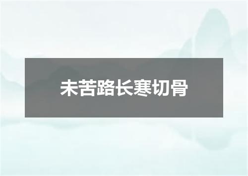 未苦路长寒切骨