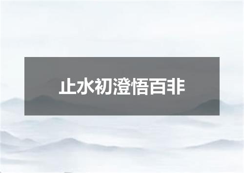 止水初澄悟百非